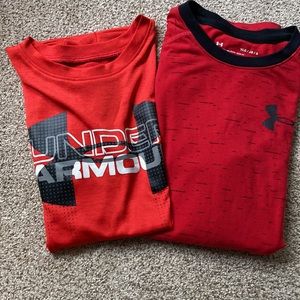 Bundle of 2 Under Armour Heat Gear Shirts SZ Youth Large